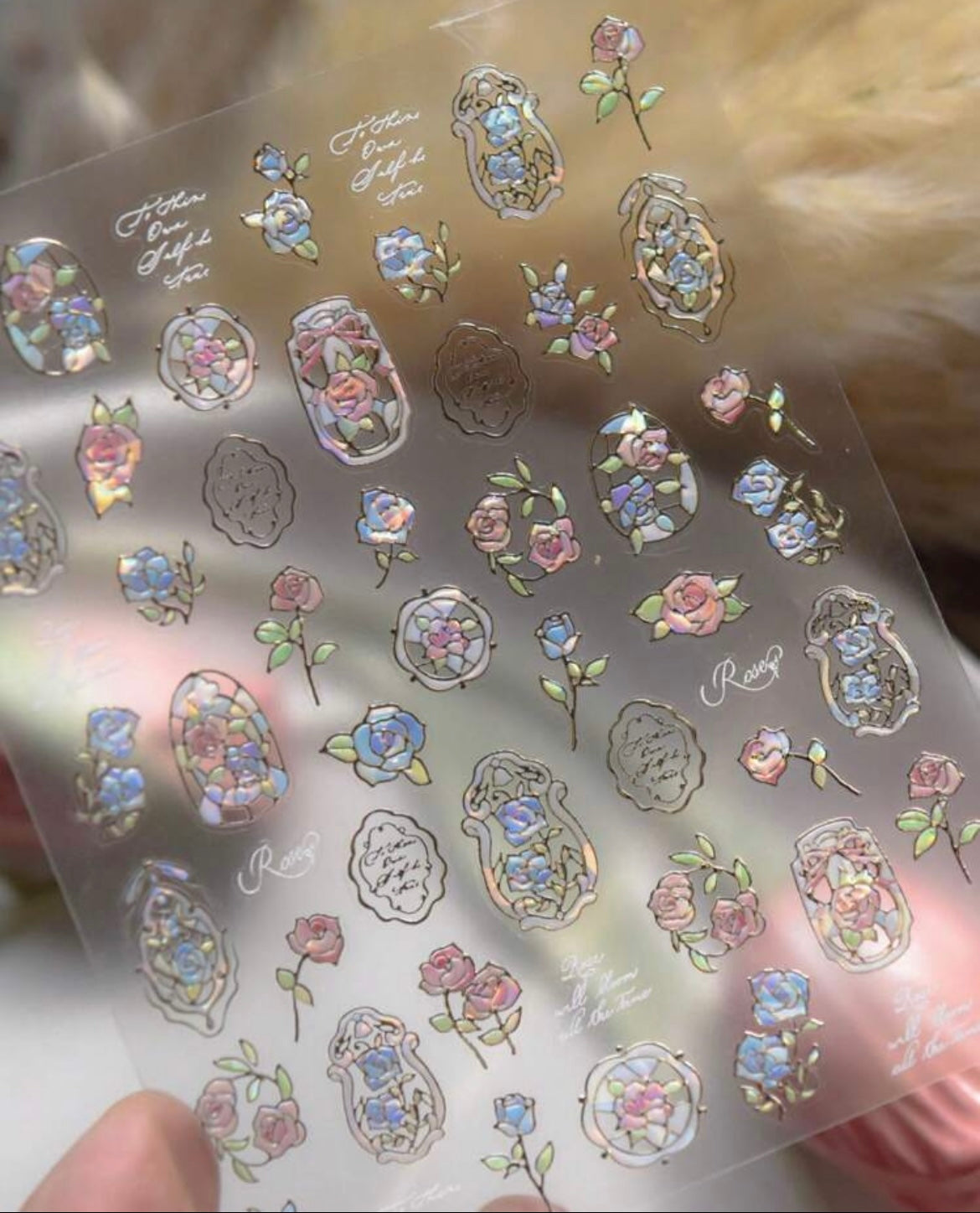 Stained Glass Roses Sticker