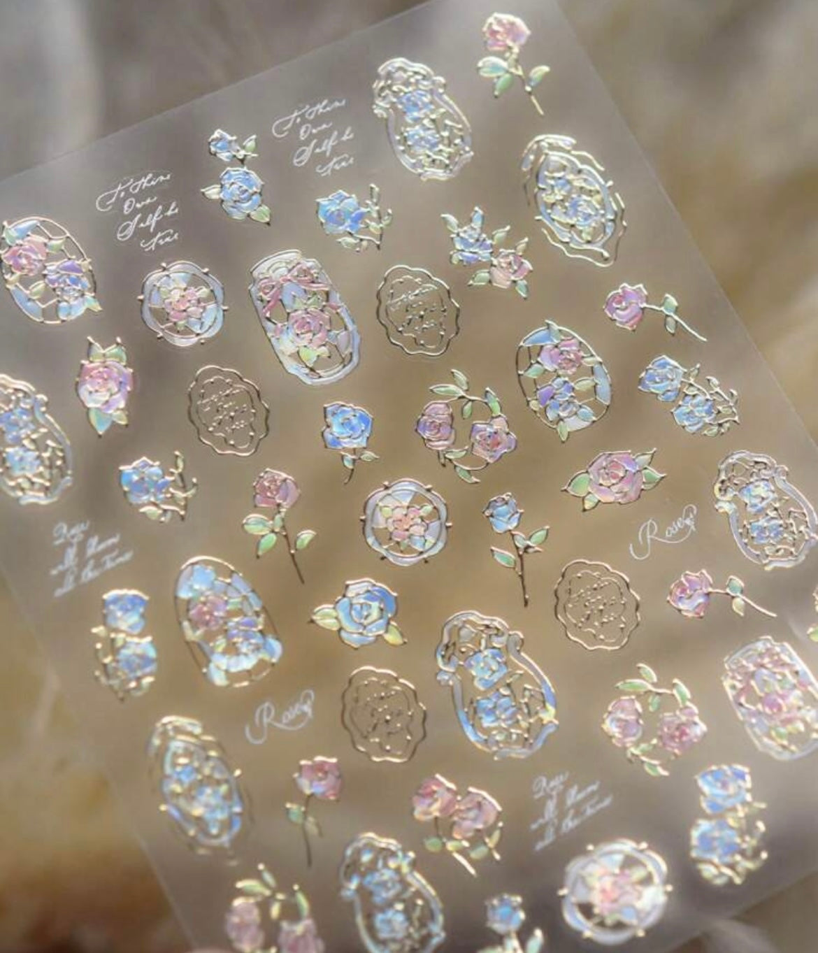 Stained Glass Roses Sticker