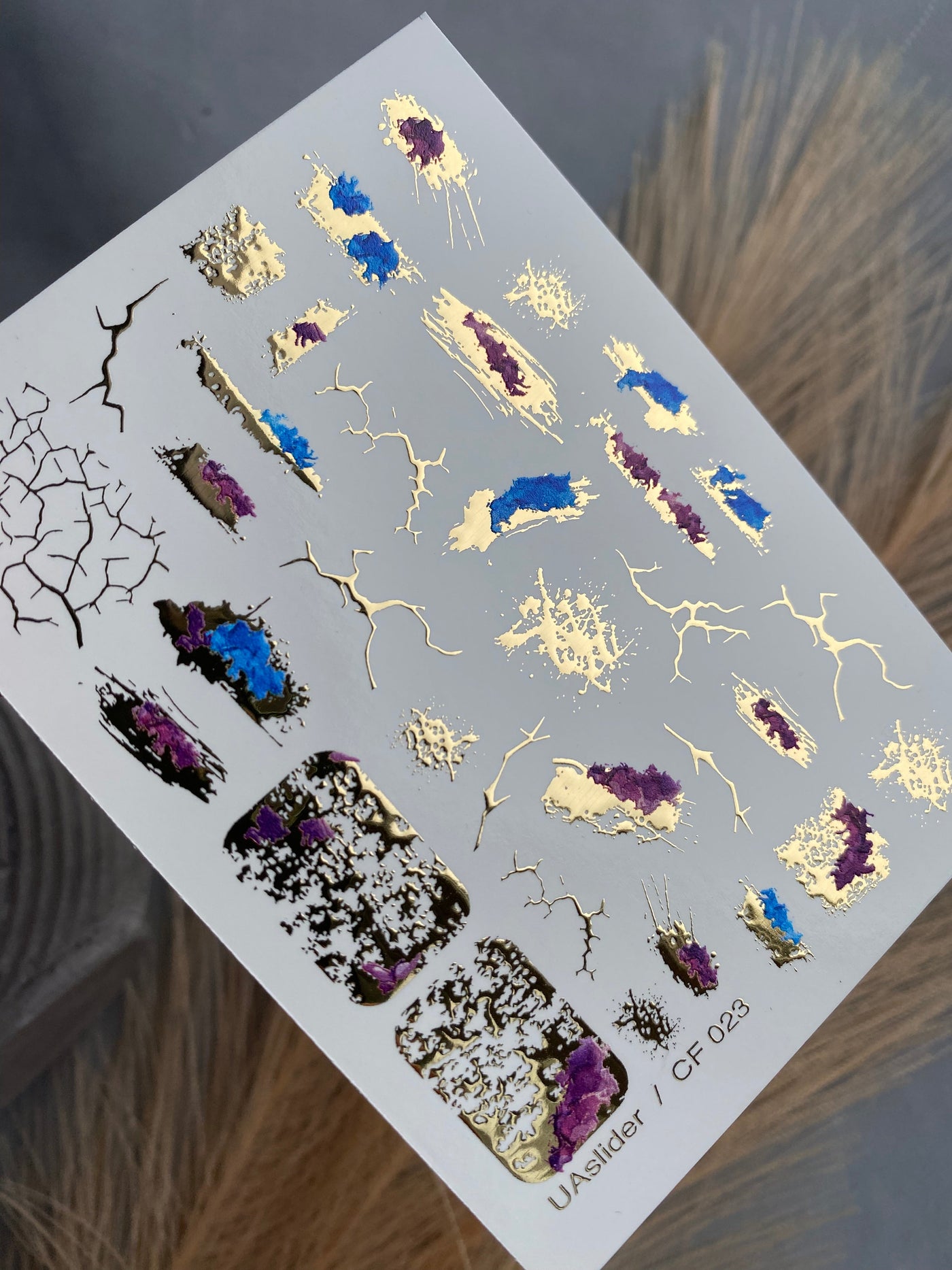 Gold Foil Nail Decal / Marble Effect / Thunder / Swirls / Ripples