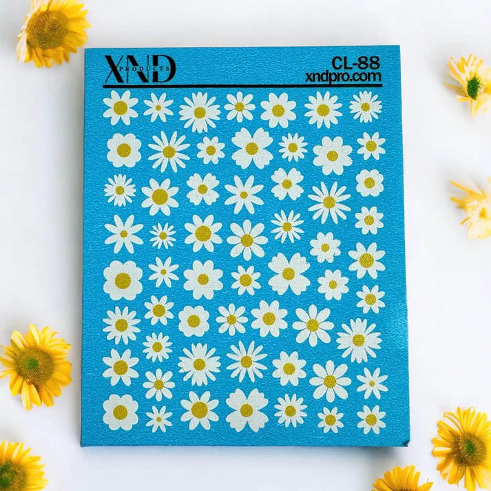 CL- 88/ Nail Decal 2D/ Flowers/ Daisies Flowers/ Spring Nails