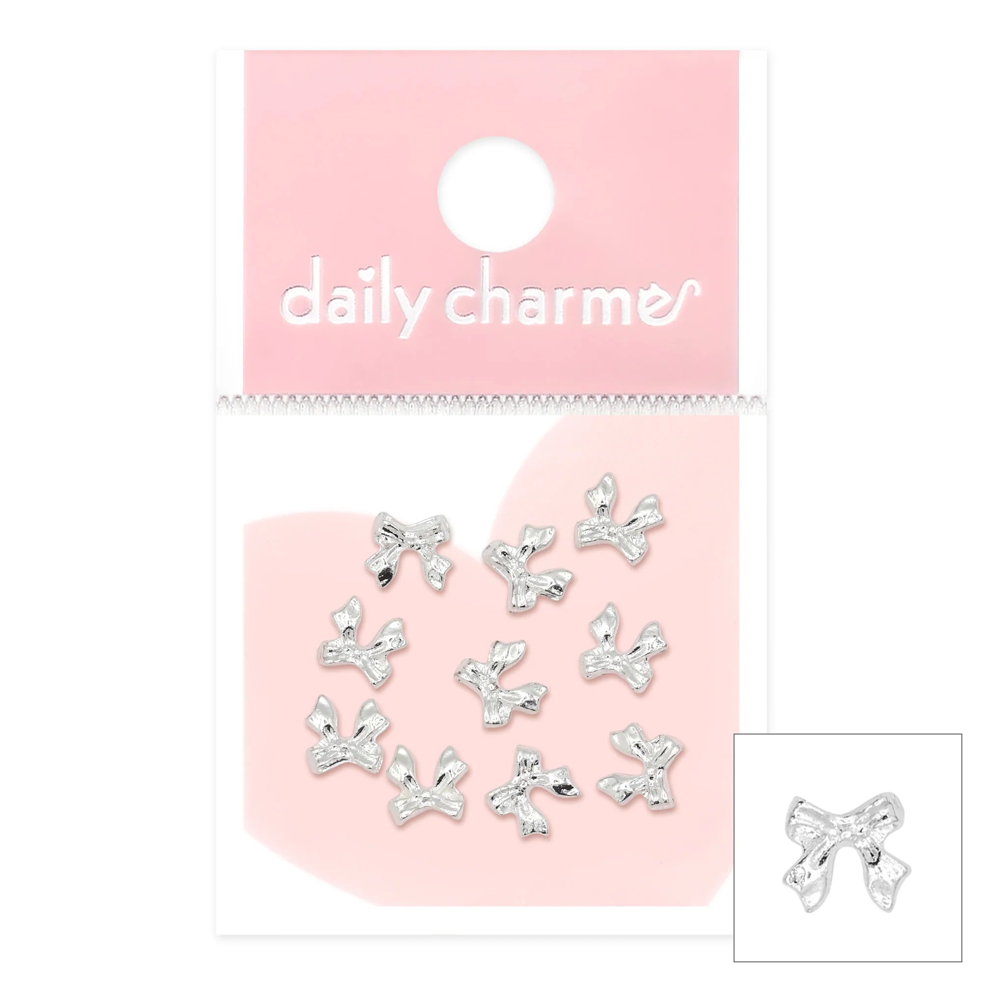 Mini Silver Ribbon Bows – The Essential Nail Supply