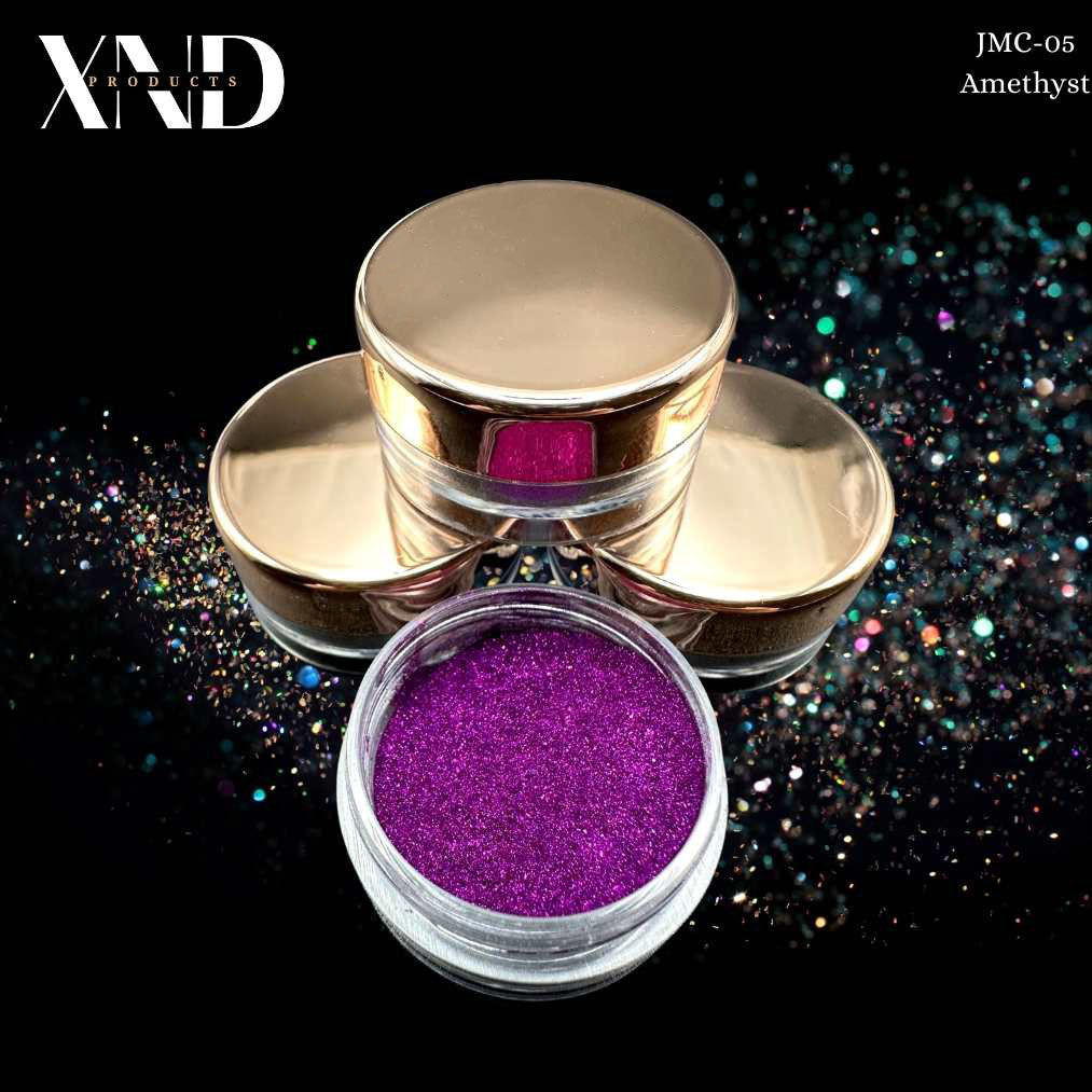 JMC-05 Amethyst, Chrome Powder, Solid Color Chrome, Metallic Nails, Mirror Effect