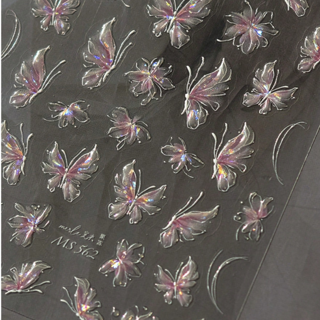 Pearl Butterflies and Flower Stickers