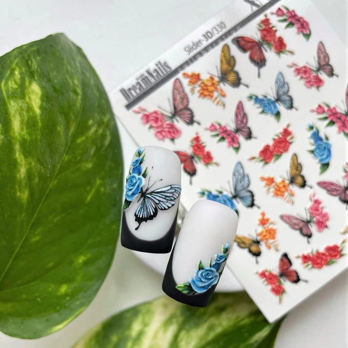 3D-330 / 3D Nail Decal, Butterflies