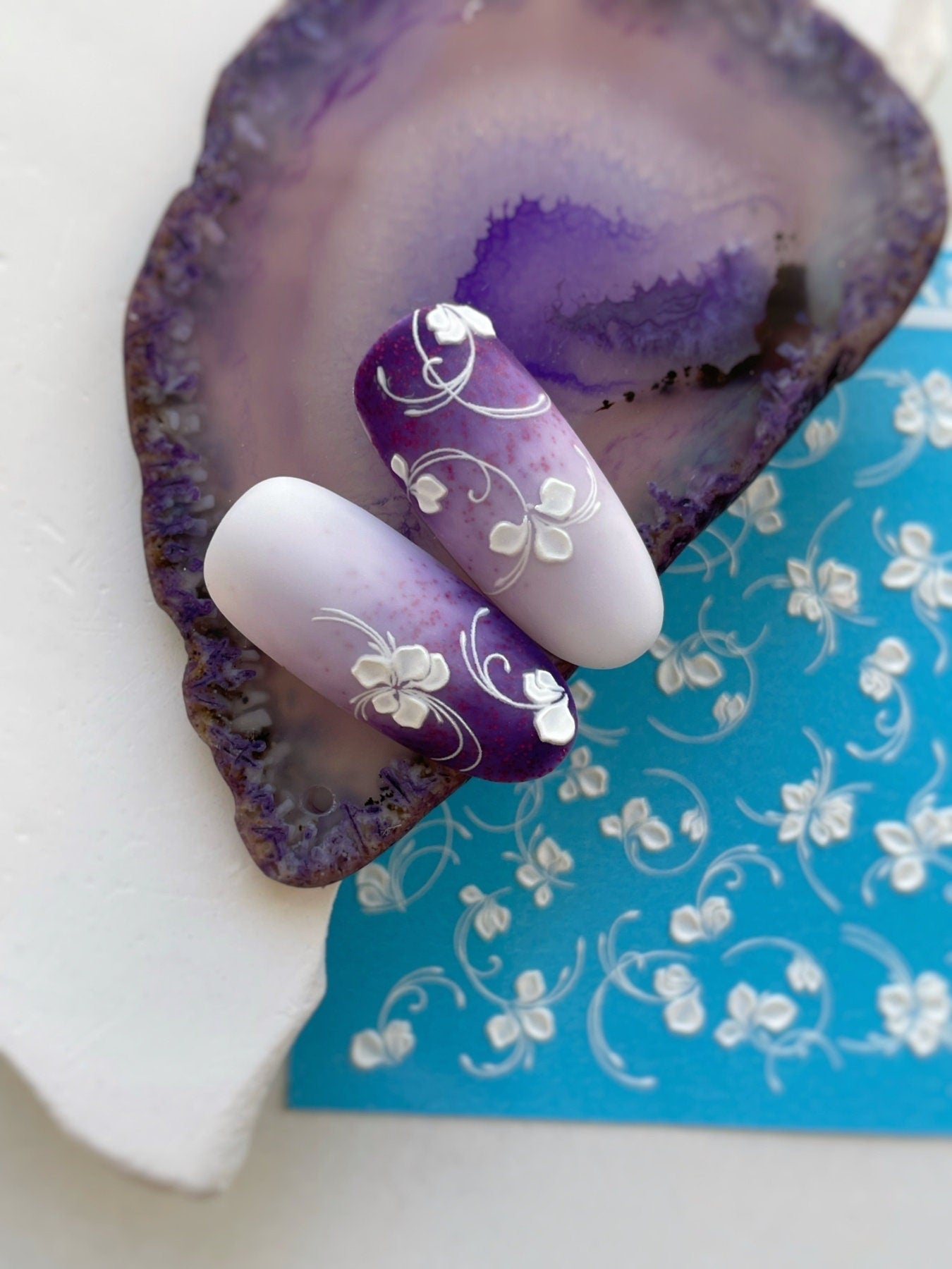 3D-323 / 3D Nail Decal/ White Elements