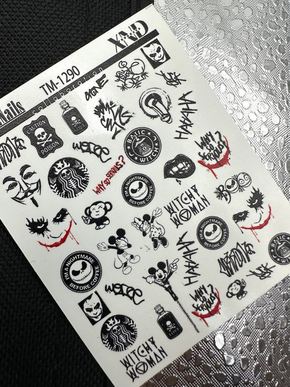 TM-1290 / Nail Decal 2D / Halloween / Dark Clown