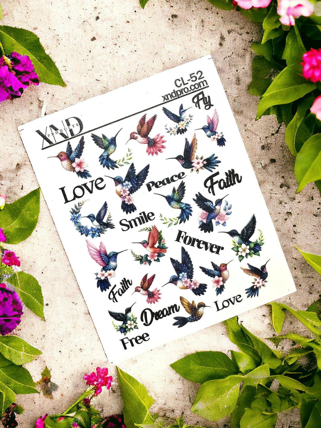 CL-52 / Nail Decal 2D / Hummingbird