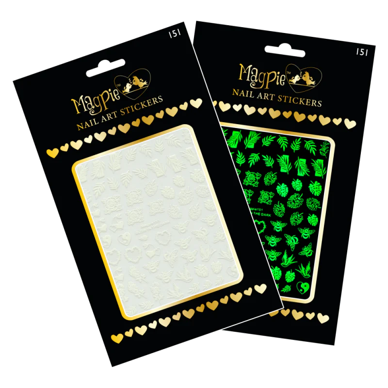Sticker #151-Bees, Floral, Foliage ( Glow in the dark)