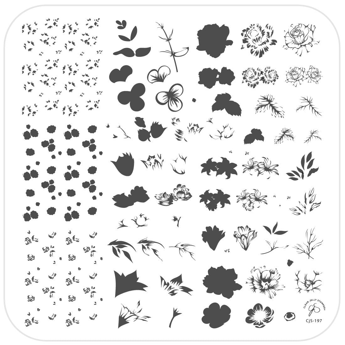 Itty Bitty Blooms (CjS-197) Steel Stamping Plate