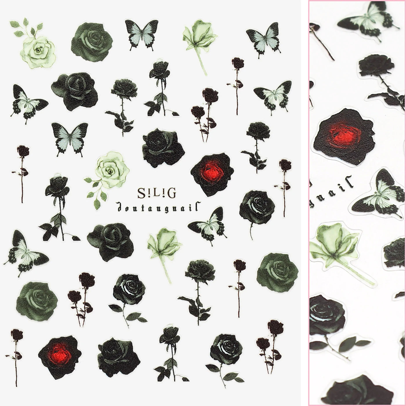 Spooky Halloween Nail Art Sticker / Haunting Blossom