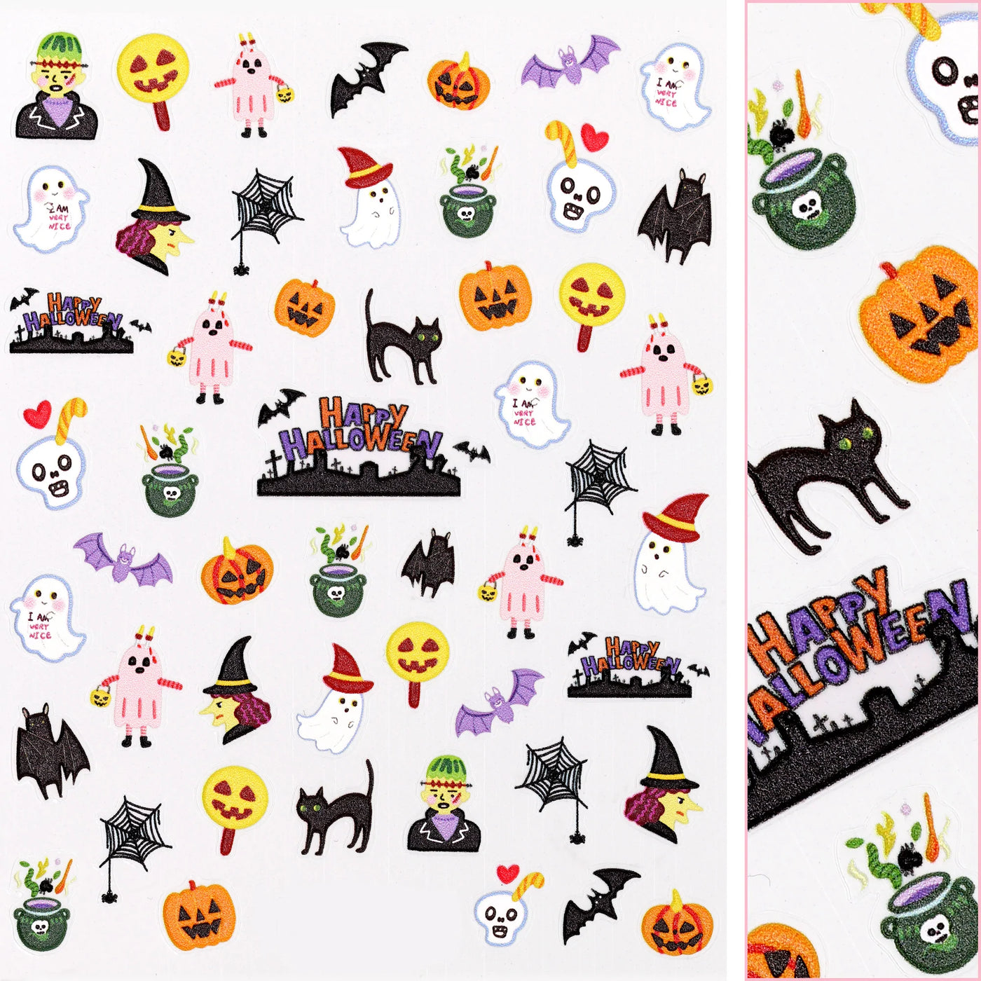 Halloween 3D Embossed Nail Art Sticker / Happy Halloween