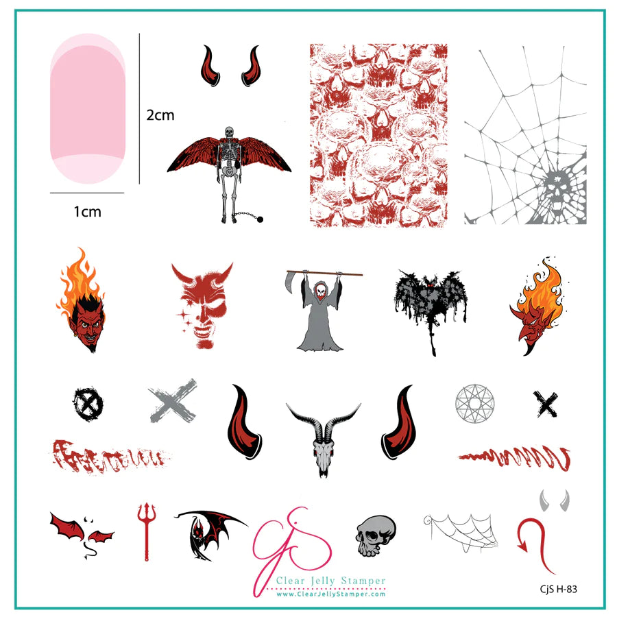 Lil Devil (CjS-H-83) Steel Nail Art Stamping Plate