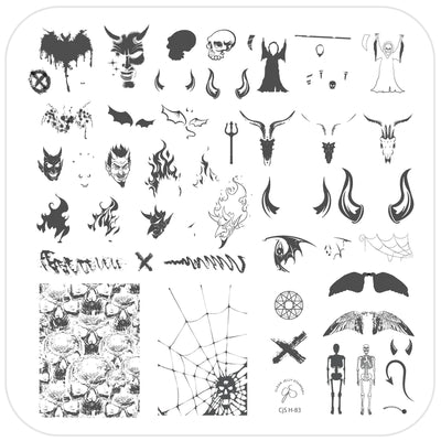 Lil Devil (CjS-H-83) Steel Nail Art Stamping Plate