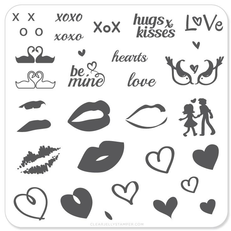 Luscious Lips and Love (CjS V-01) - Steel Stamping Plate